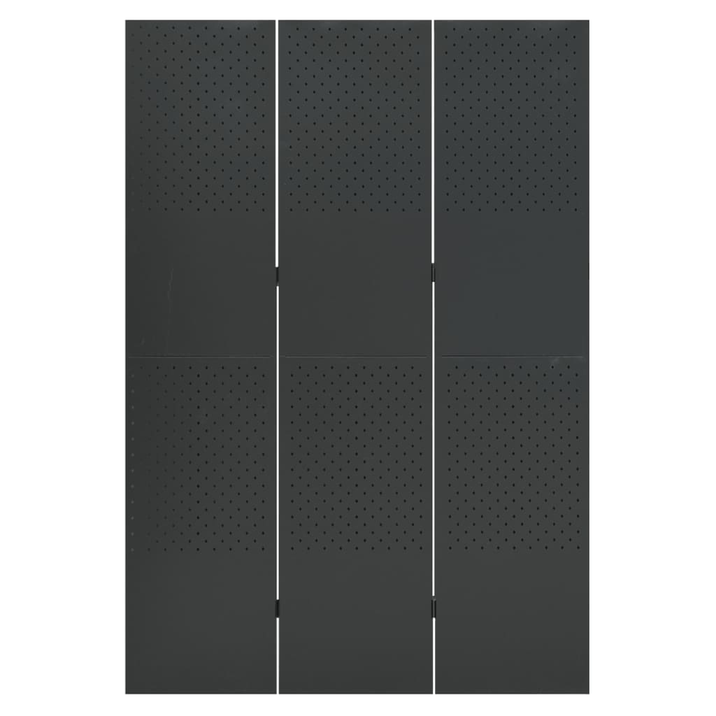 Biombo divisor de 3 paneles acero antracita 120x180 cm