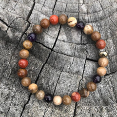 Petrified Wood Root Chakra Bracelet