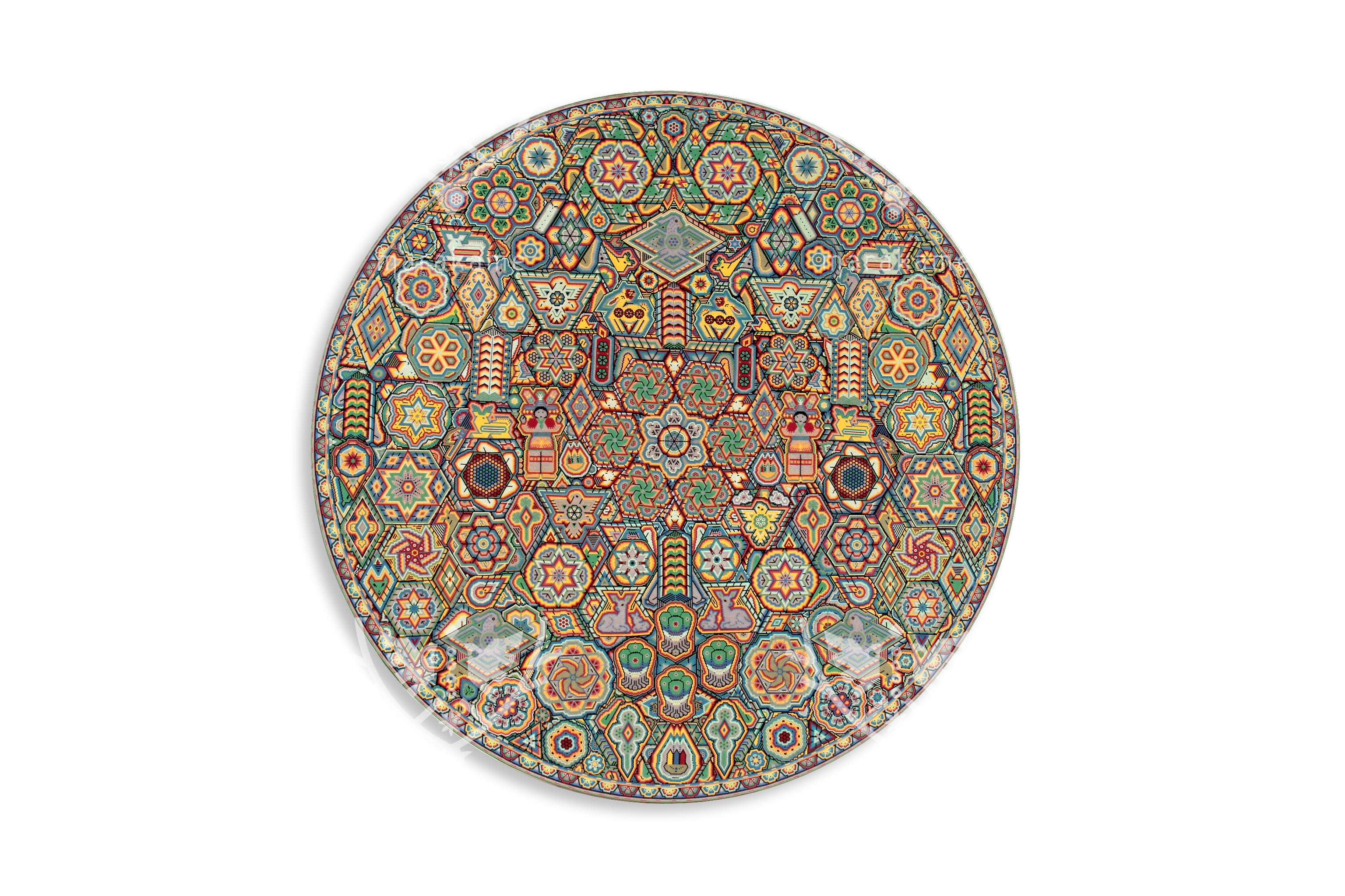 huichol art beads circle fine artwork