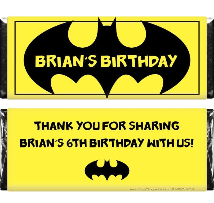 Batman Birthday Candy Bar Wrappers – Candy Wrapper Store