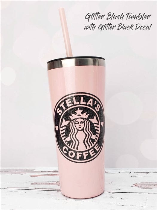 Purple Cloud Tumbler with Glitter Purple Personalized Starbucks Logo Decal  - 20oz Double Wall Insulated Tumbler with sipper lid and straw –  SheltonShirts