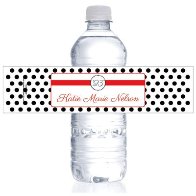 WBGRAD226 - Petite Dots Graduation Water Bottle Label, Candy Wrapper Store