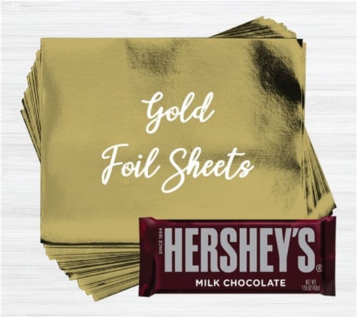 Gold Foil Candy Wrappers for Chocolate Bars (6 x 7.5 in, 100 Sheets)