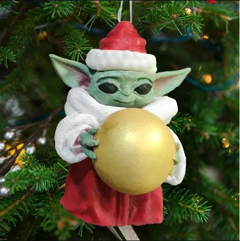 Baby yoda navideño impreso en pla print3x