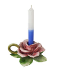 6" Inch Ceramic Rose Tapered Candle Holder