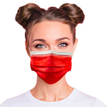 Load image into Gallery viewer,  Woman wearing ruby red mask
