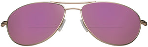 Maui Jim Baby Beach 245 Bifocal Reading Sunglasses. color: Gold/Pink Mirrored Lens