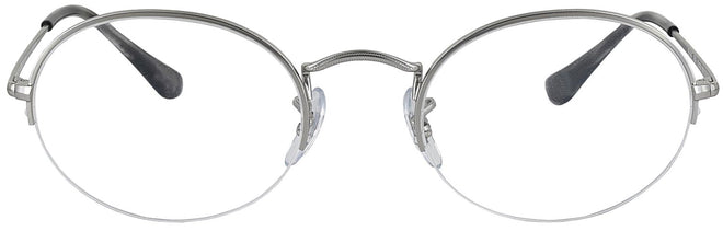 A pair of oval metal reading glasses for women