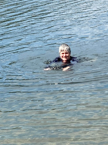 Female in clear water