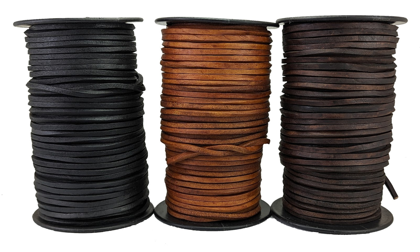 Black Brown and Dark brown leather cord wire 4 mm Square - Zdjęcie 1 z 1