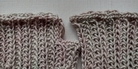 Dove Fingerless Gloves top edging on the One Big Happy Yarn Co Blog