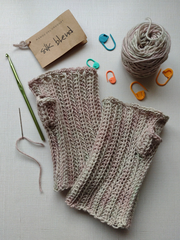 Dove Fingerless Gloves on the One Big Happy Yarn Co Blog