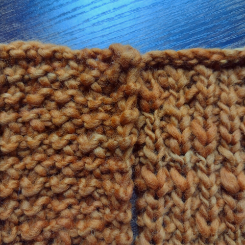Knitted Broken Rib pattern creates a different texture on each side