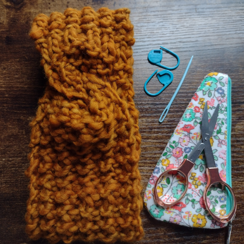 Easy Twisted Knit Headband | One Big Happy Yarn Co.