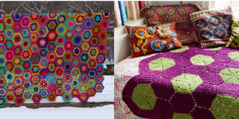 Kristin Nicholas scrappy hexagon blankets