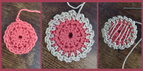 Crochet Strawberry Pie motif | One Big Happy Yarn Co.