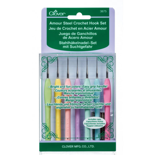 Clover 1053/K Amour Crochet Hook, Size K/6.5mm , Green