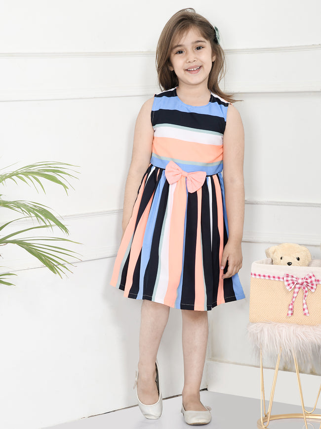 orange and blue striped dress