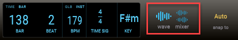 Buttons to jump to Waveform and Mixer Views