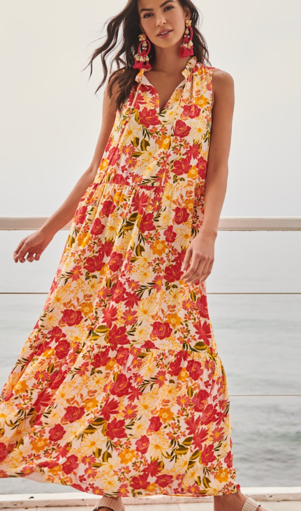 Yellow Floral Maxi Dress