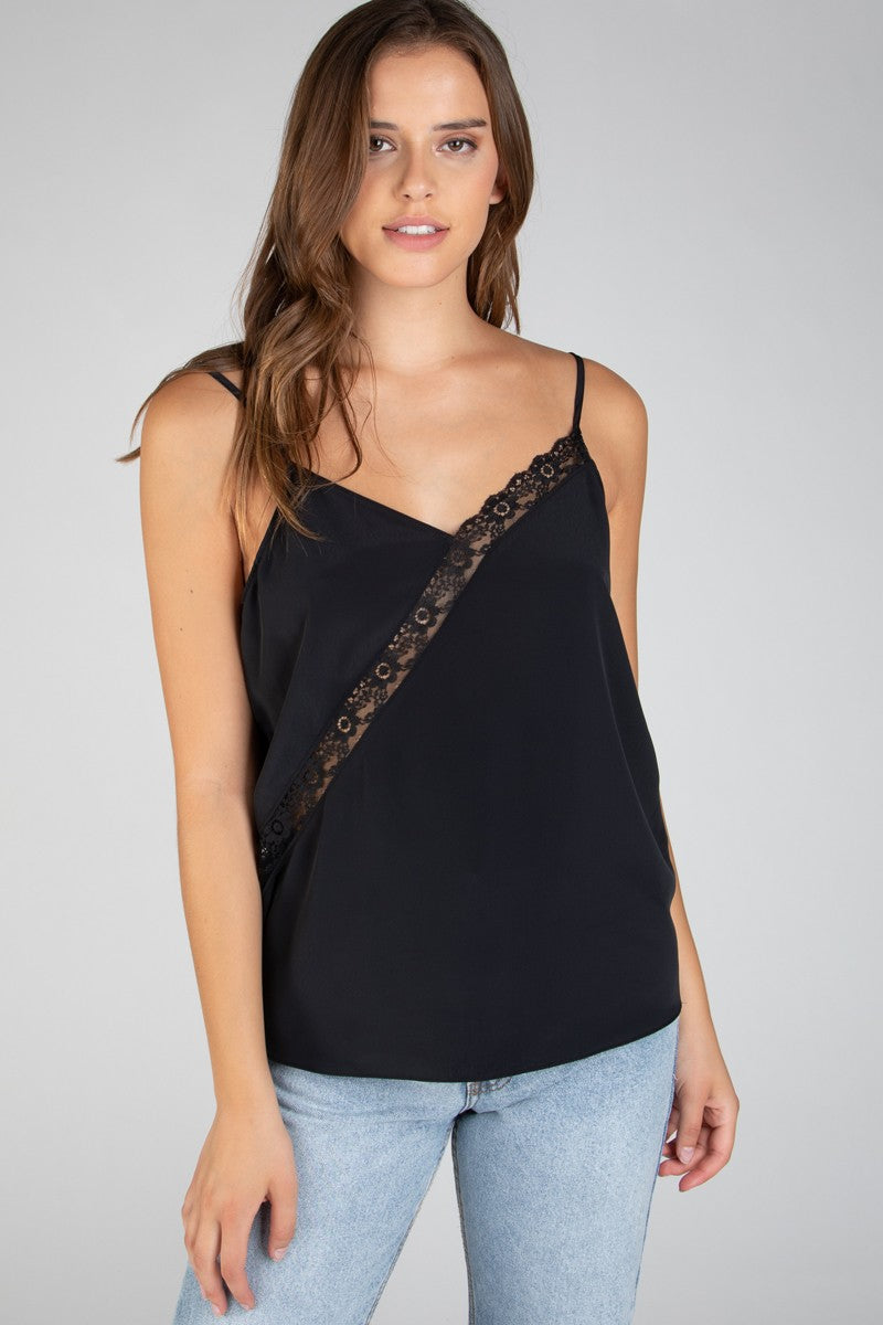 Black Lace Trim Tank