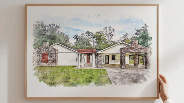 The House Portrait watercolor custom house portrait