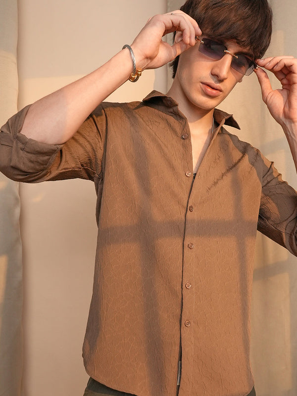 Veined-Textured Shirt - CSMSSRT7094_1_b104d018-9bec-44ba-848b-5c4cd5350443