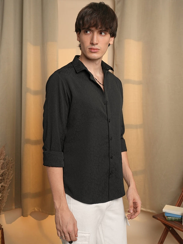 Veined-Textured Shirt - CSMSSRT7114_3_552e7ab7-3356-490f-9d2a-64a15a45cf01