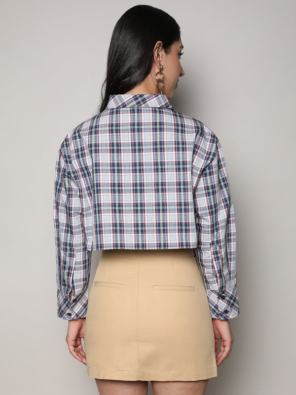 Tartan Plaid Crop Shirt - CSWSSRT5946_4