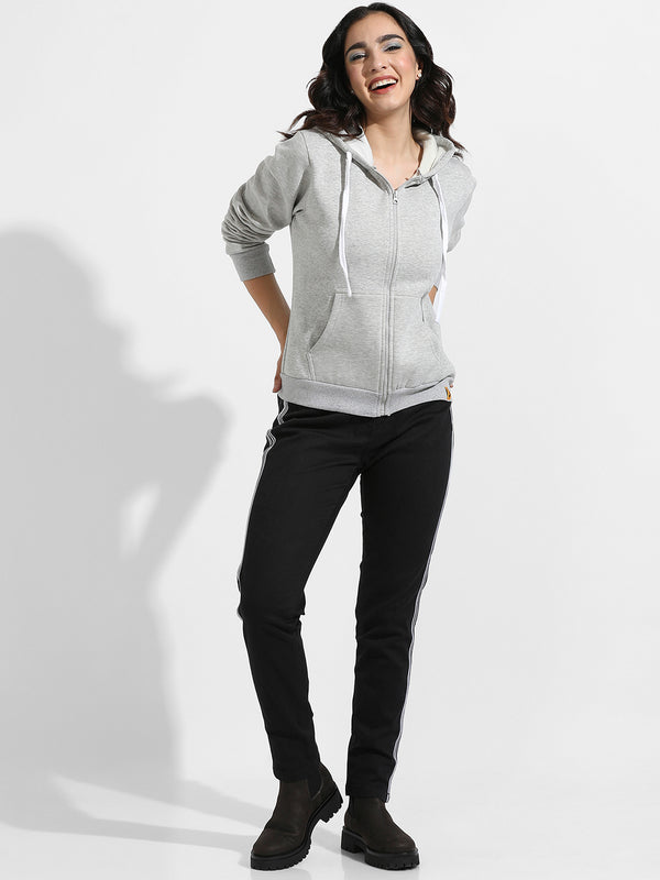 Zip-Front Hoodie With Contrast Drawstring - AW23_ZH_W_PLN_GR_5