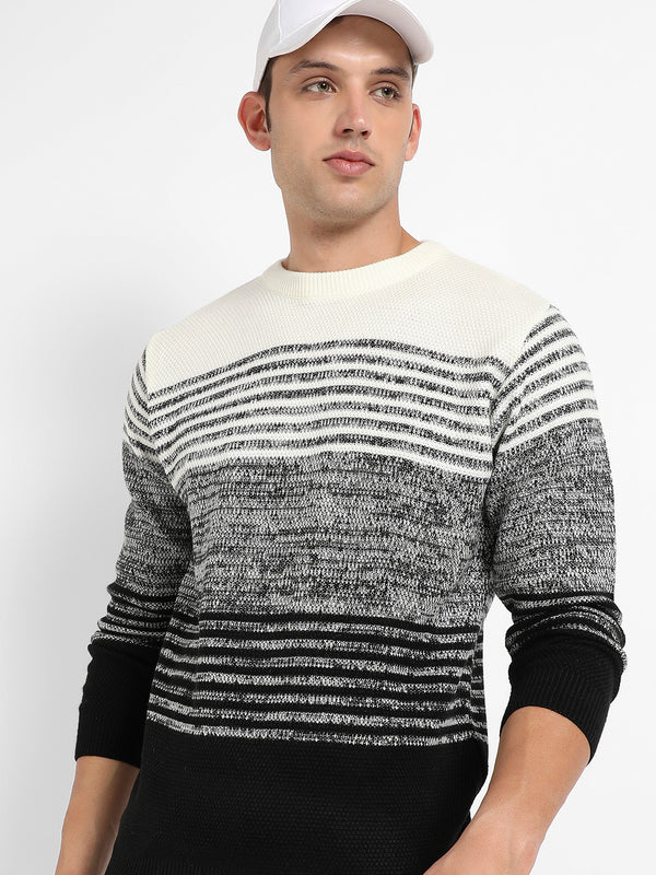 Contrast Horizontal Striped Pullover Sweater - AWF23_CSMAWSW221_0_75ec7d5e-92a6-44c4-9fc9-8ac3faa1b9e5