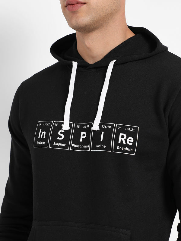 Men's Black Inspire Hoodie With Kangaroo Pocket