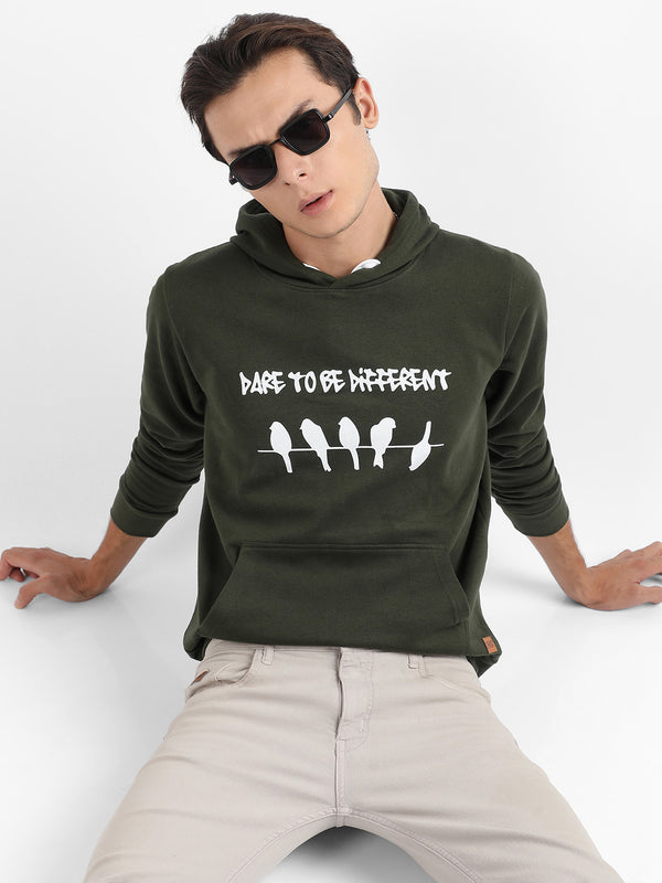 Dare To Be Different Hoodie With Kangaroo Pocket - AWM23_H_M_DT_GRE_1