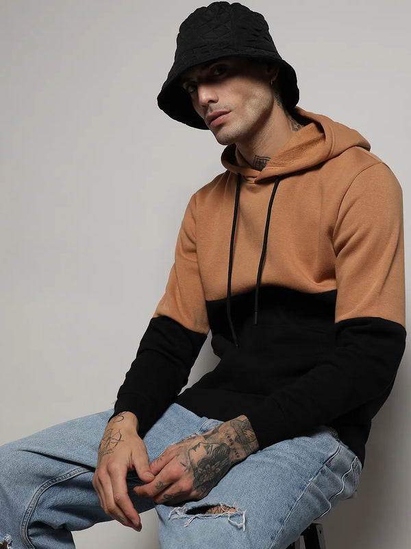 Pullover Hoodie With Ribbed Hem