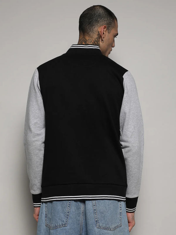 Zip-Front Jacket With Open-Angled Pocket - Black-and-Grey-Zip-Front-Jacket-With-Open-Angled-Pocket-4