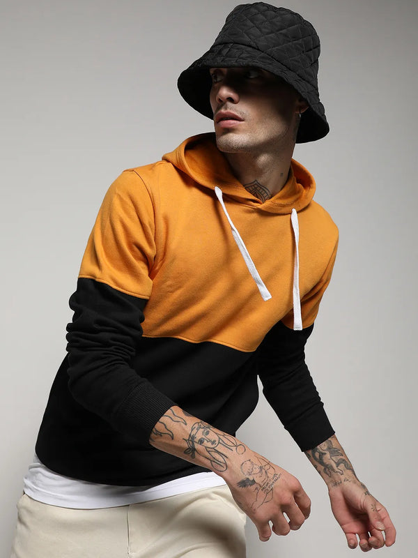 Pullover Hoodie With Ribbed Hem