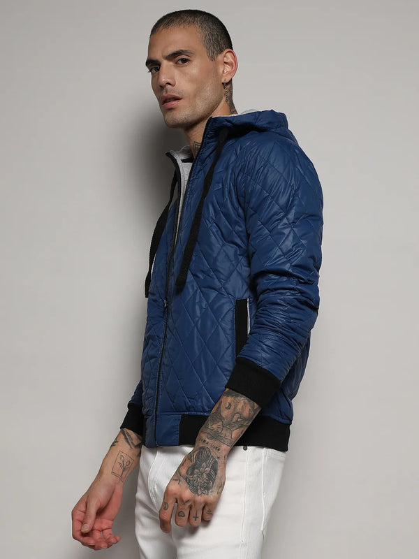 Quilted Puffer Jacket With Zip-Closure - Blue-Quilted-Puffer-Jacket-With-Zip-Closure-3