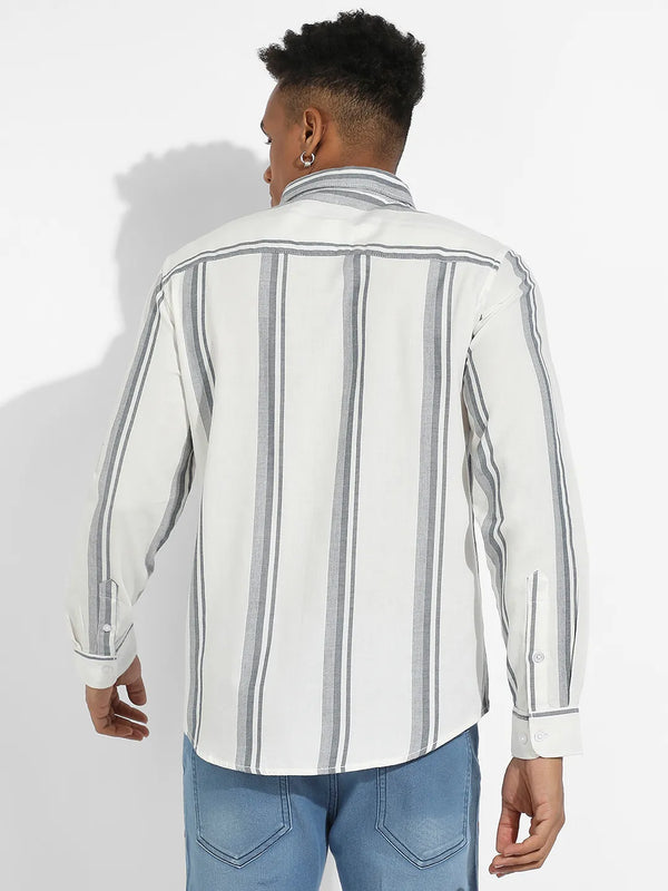 Barcode Striped Shirt - CSMSSRT5792_3