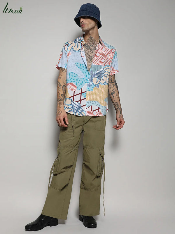 Ecoliva Abstract Patch Shirt - EcoLiva-Multicolour-Abstract-Patch-Shirt-6