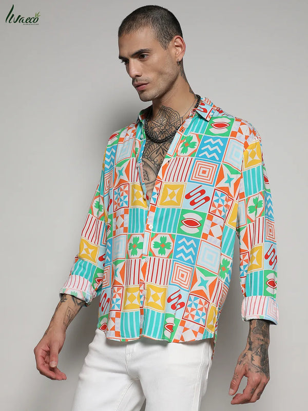 Ecoliva Mosaic Block Shirt - EcoLiva-Multicolour-Mosaic-Block-Shirt-3