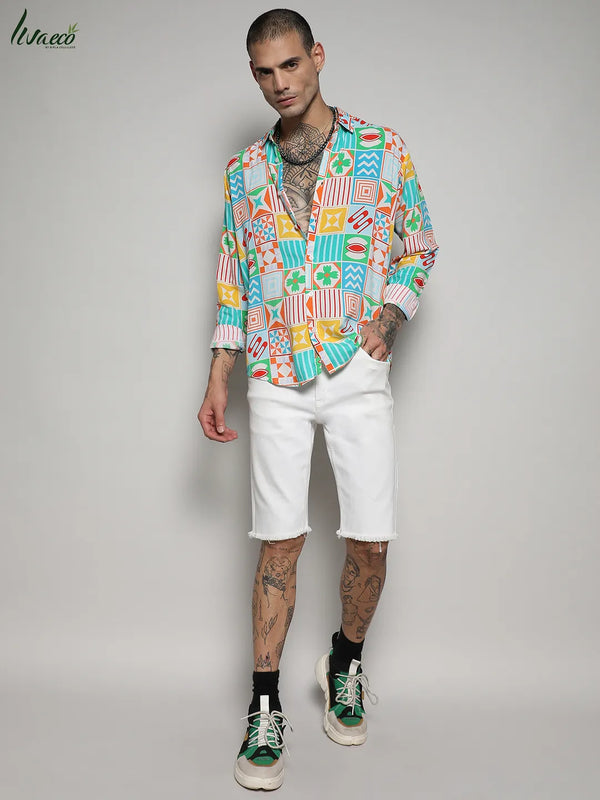 Ecoliva Mosaic Block Shirt - EcoLiva-Multicolour-Mosaic-Block-Shirt-5