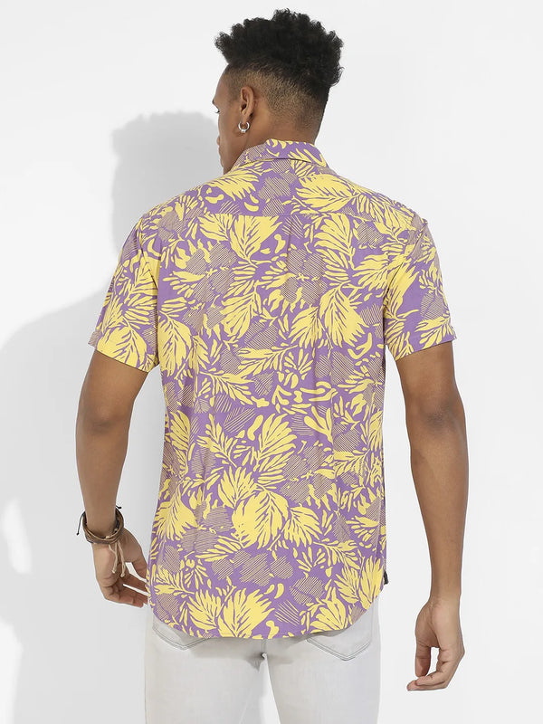 Contrast Foliage Shirt - Lavender-and-Yellow-Contrast-Foliage-Shirt-4