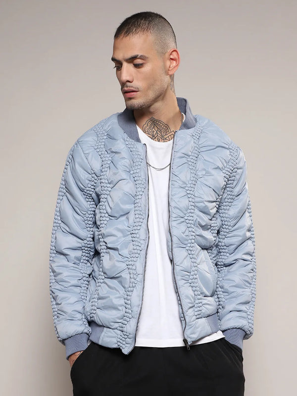 Braided Crease Puffer Jacket - Men-Icy-Blue-Braided-Crease-Puffer-Jacket_2