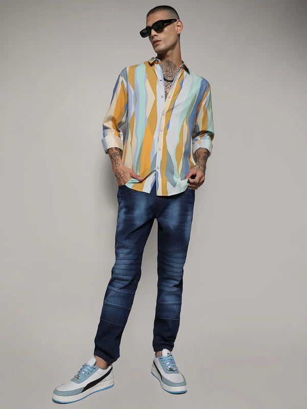 Contrast Abstract Print Shirt - Multicolour-Contrast-Abstract-Print-Shirt-6