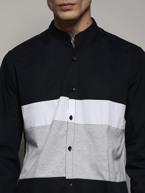 Multicolour Contrast Panel Shirt