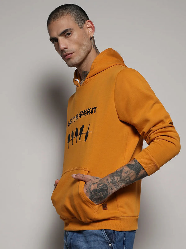 Dare To Be Different Hoodie With Kangaroo Pocket - Mustard-Yellow-Dare-To-Be-Different-Hoodie-With-Kangaroo-Pocket-3