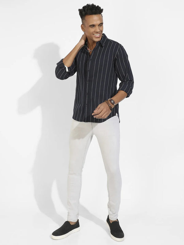 Pinstriped Shirt - Navy-Blue-Shadow-Striped-Shirt-5