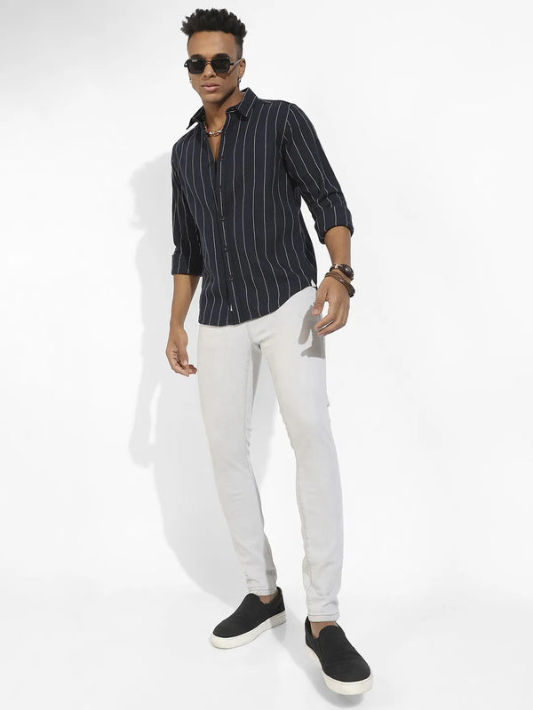 Pinstriped Shirt - Navy-Blue-Shadow-Striped-Shirt-6