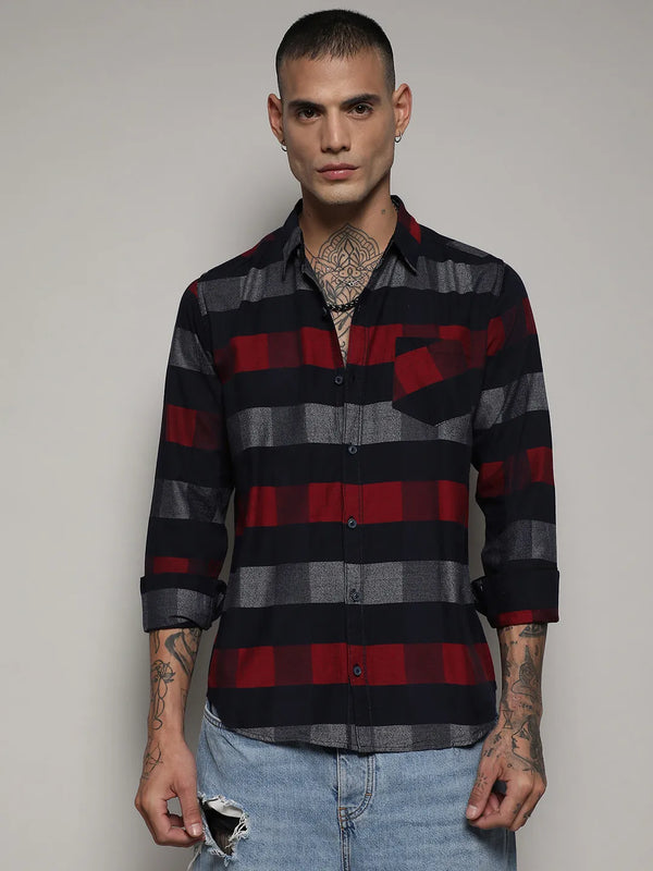 Gun Club Check Shirt - Navy-Blue-and-Red-Gun-Club-Check-Shirt-2