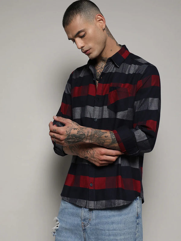 Gun Club Check Shirt - Navy-Blue-and-Red-Gun-Club-Check-Shirt-3